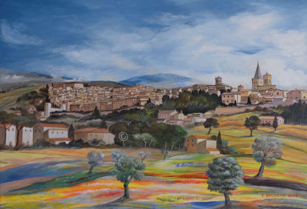 Veduta di Spello100x70Matita su CartaCod. 5114